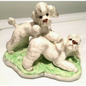 Playful Poodles Porcelain Italy